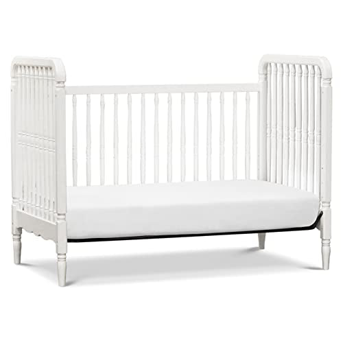 Namesake Liberty 3-in-1 Convertible Spindle Crib with Toddler Bed Conversion Kit in White, Greenguard Gold Certified NAMESAKE
