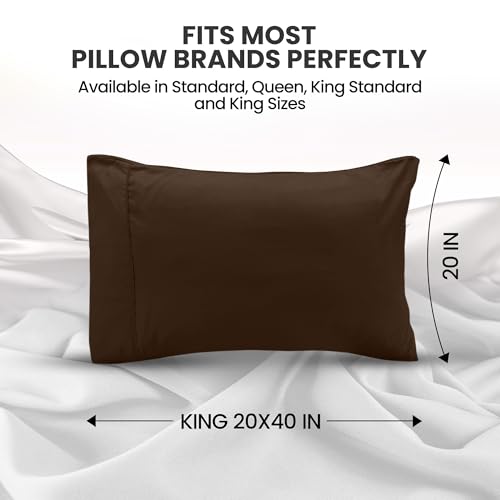 Utopia Bedding King Pillow Cases - 2 Pack - Envelope Closure - Soft Brushed Microfiber Fabric - Shrinkage and Fade Resistant Pillow Covers King Size 20 X 40 Inches (King, Brown) Utopia Bedding