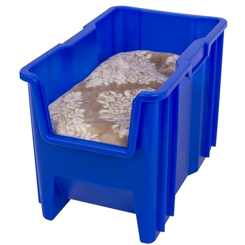 Akro-Mils 13014 Stak-N-Store Heavy Duty Stackable Open Front Plastic Storage Container Bin, (17-1/2-Inch x 11-Inch x 12-1/2-Inch), Blue, (4-Pack) Akro-Mils
