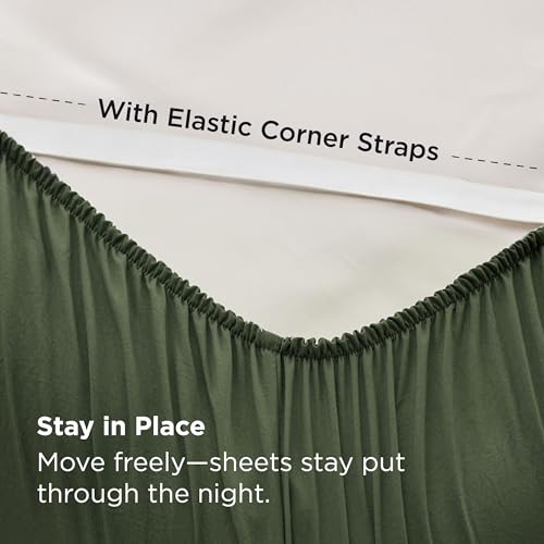 Bedsure Deep Pocket King Sheet Set - 6 Piece, Prewashed Ultra-Soft King Size Sheets Set, Fits Mattresses Up to 18 Inches Thick, Breathable & Secure Fit, Hotel Luxury Bedding, Olive Green Bedsure