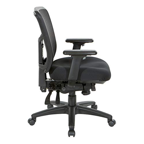 Office Star ProGrid Breathable Mesh Manager's Office Chair with Adjustable Seat Height, Multi-Function Tilt Control and Seat Slider, Mid Back, Coal FreeFlex Fabric Office Star Products