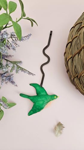 Enesco Allen Designs Birdhouse with Flowers Cuckoo Wall Clock - Battery Operated Pendulum Analog Clock, Stone Resin Decorative Clocks for Walls Home Decor Kitchen Clocks, 14.9 Inch Enesco