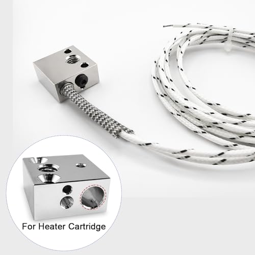 Updated High Temperature 3D Printer Heater Block, CR-10 Plated Copper Heater Block Compatible for MK8 Extruder Ender 3 Hotend,Ender 3 V2,Ender 3 Pro/Ender 5 Pro Plus CR10 S4 S5 3D Printer, TIEXYE