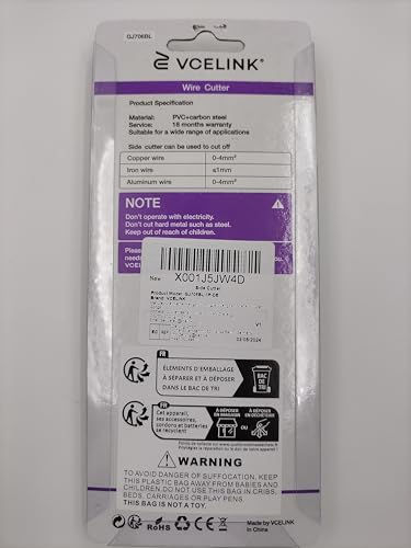 VCELINK Small Wire Cutter Spring-loaded GJ706BL, Precision Flush Cutter Pliers Diagonal Cutters for Electronics, Jewelry Making, Model Craft and 3D Printer, 5-Inch VCELINK