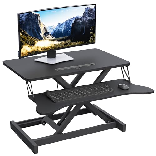 Panana 31.5-inch Standing Desk Converter Height Adjustable Sit to Stand Up Computer Workstation Panana