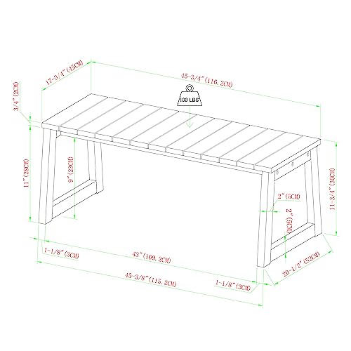 Walker Edison Modern Solid Wood Slat-Top Outdoor Coffee Table Walker Edison