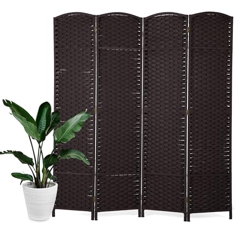 Capacmkseh Room Dividers Panel for Room Separation, Wood Wall Panels Folding Privacy Screens, Partition Room Dividers 5.57 Ft Tall, 4 Panels Capacmkseh