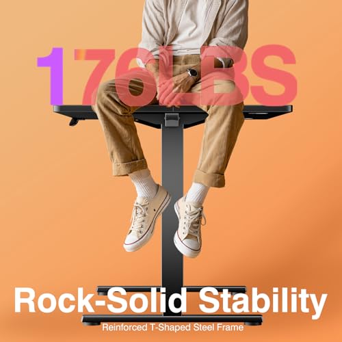 NEWBULIG 55x24 Inch Electric Standing Desk Height Adjustable, Sit Stand Computer Workstations Rising Lift PC Table Ergonomic Riser for Home Office Gaming Writing Student, Black NEWBULIG