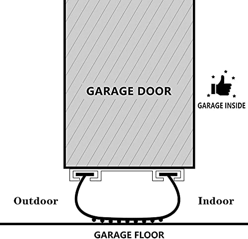 Garage Door U-Bottom Weather Stripping Kit Rubber Seal Strip Replacement, Universal Sealing Professional Grade T Rubber,5/16" T Ends, 3 3/4" Width X 16.5Feet Lenth (Black) CloudBuyer