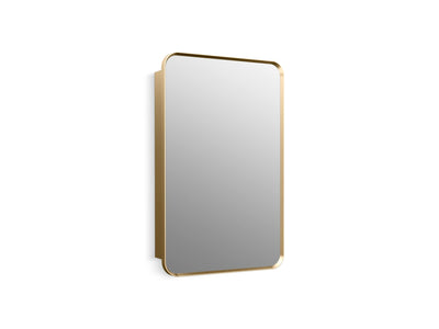 Kohler Verdera Medicine Cabinet, 22" x 34", Rectangular Design, Mirrored Interior, Adjustable Glass Shelves, Rustproof, Moderne Brushed Gold, K-35570-BGL
