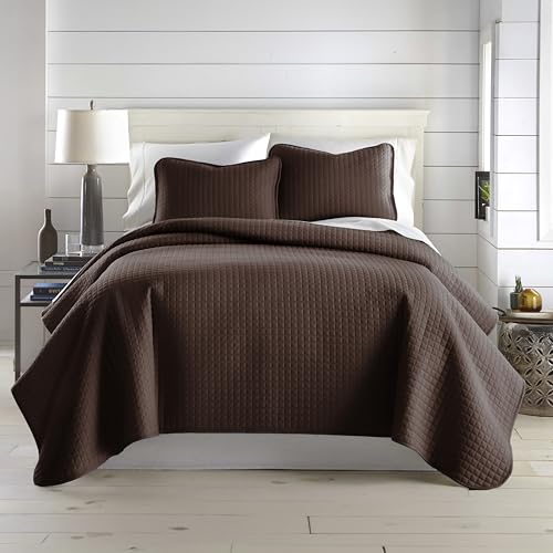 Southshore Fine Living, Inc. Oversized King Quilt Bedding Set, Soft Brushed Microfiber Bedspread, Pet Hair Resistant Bedding, California/King Quilt Coverlet Set with 2 Shams, Chocolate Brown Southshore Fine Living, Inc.