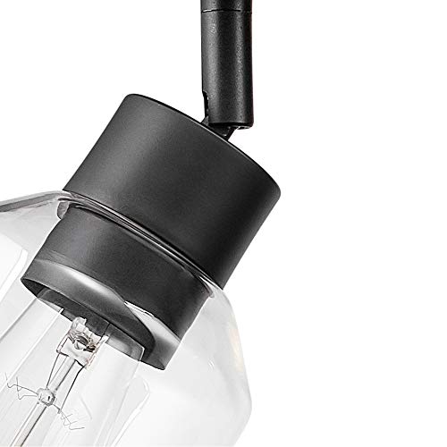 Globe Electric 59798 25" 3-Light Track Lighting, Wood Toned, Matte Black Accents, Clear Glass Shades, Kitchen, Bathroom, Home Essentials, Ceiling Light, Dorm, Dining Room, Hallway Globe Electric