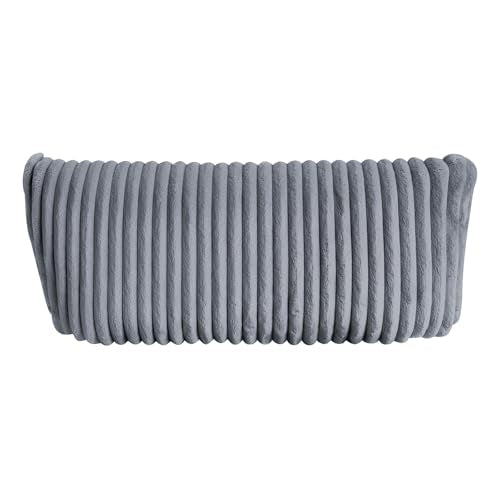 Lexicon Modern Swivel Glider Recliner Chair, Nursery Glider, Corduroy Fabric Upholstery Recliner with 2 Lumbar Pillows, Manual Reclining Sofa Chair for Living Room/Office/Apartment, Grey Lexicon