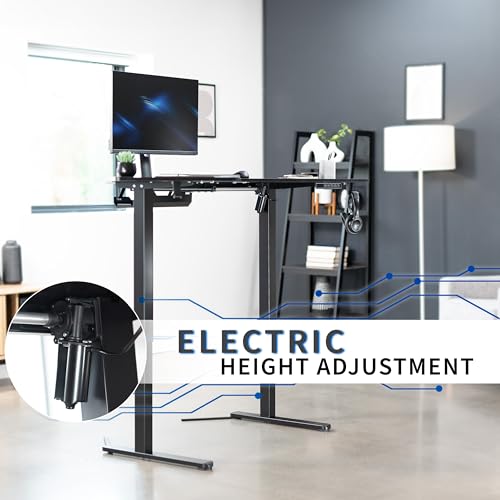 VIVO Electric Corner L-Shaped 47 x 47 in Standing Desk, Memory Height Adjustment, Black Top Black Frame, DESK-E1L94B VIVO