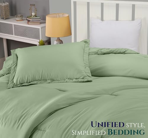 Twin Comforter Set 2 Piece Sage Green by Utopia Bedding, Comforters Twin Size, Bedding Comforters Sets, Down Alternative Soft Bed Set, 1 Comforter (64 x 88 inches) 1 Pillow Shams (20 x 26 inches) Utopia Bedding