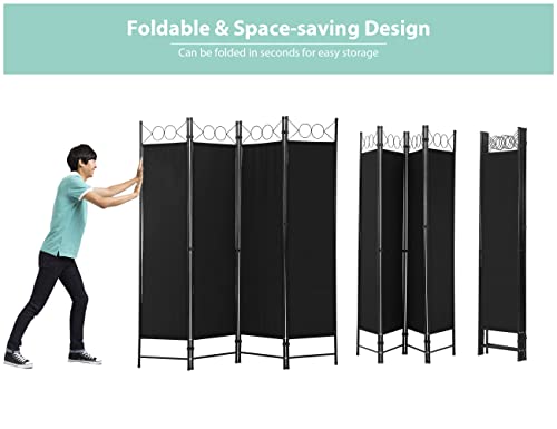 4 Panel Room Divider, Folding Portable Office Walls Dividers with Metal Frame Privacy Screen for Home Office Dorm Separation,Fabric Room Dividers,Room Dividers and Folding Privacy Screens Ckofgdsue