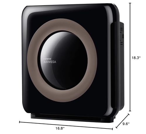 Coway Airmega AP-1512HHS App-Enabled Smart Technology, Compatible with Amazon Alexa True HEPA Air Purifier, Black/Bronze Coway