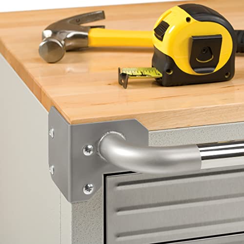 Seville Classics UltraHD Heavy Duty Rolling Cabinet Workbench Table w/Solid Wood Top, Workstation for Garage, Office, Workshop, Granite, 6-Drawer (28" W x 18" D Seville Classics