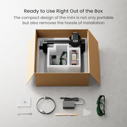 LONGER Ray5 mini Laser Engraver, 32-Bit High-Speed 12000mm/min, 0.04mm Compressed Spot, WiFi APP Control, 130×140mm Engraving Area, Eye Protection, for Wood, Acrylic, Paper (3.5W) Longer