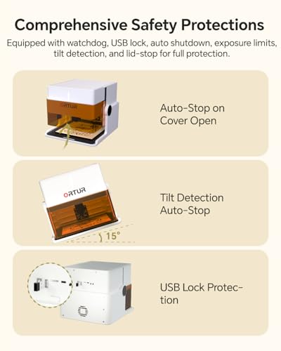Ortur R1 5000mW Portable Laser Engraver and Cutter, Class 1 Foldable Laser Engraver, Exquisite Gift Box Packaging, APP Control Laser Engraver for Wood, Leather, Glass, Cloth (White) Ortur