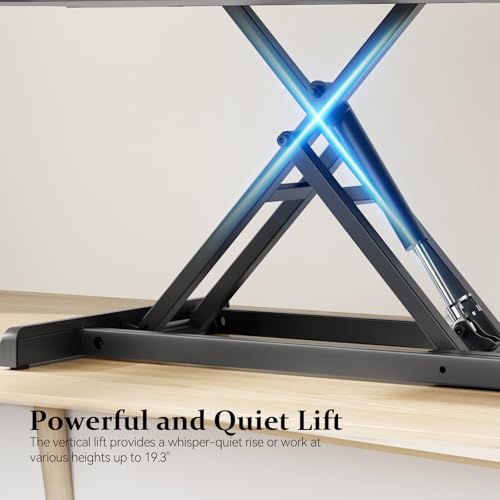 JYLH JOYSEEKER 42 inch Standing Desk Converter, Height Adjustable Desktop Standing Desk with Keyboard Tray for Two Monitors, Sit to Stand up Desk Riser Computer Workstation for Home Office, Black JYLH JOYSEEKER