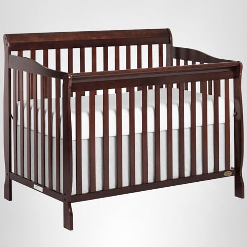 Dream On Me Ashton 5-in-1 Convertible Crib in Espresso, Greenguard Gold Certified , 50x36x44 Inch (Pack of 1)