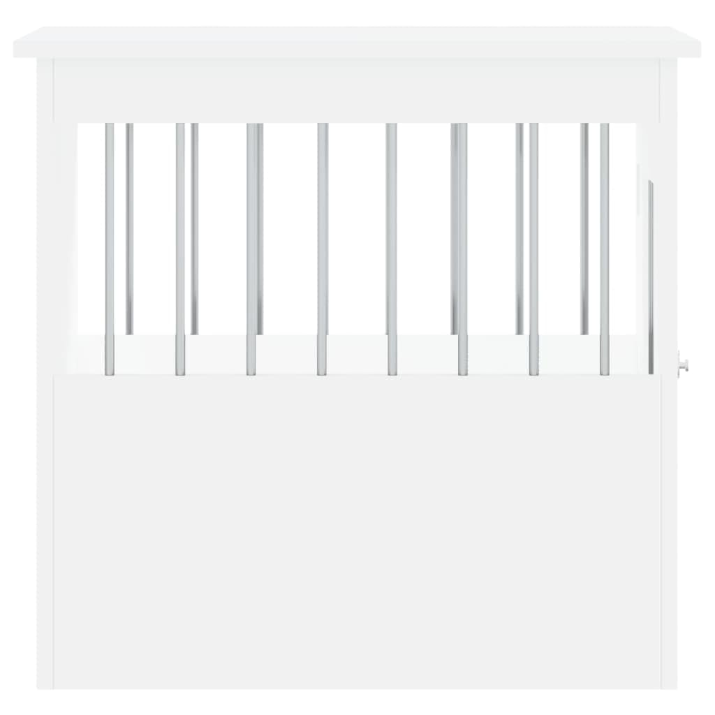 vidaXL Dog Crate Furniture-Indoor Puppy Kennel/End Table, White, Engineered Wood & Steel, 17.7"x24.4"x23.2" vidaXL