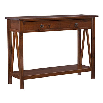 Linon Home Dcor Console Table, 42.01"w x 13.98"d x 30.71"h, Antique Tobacco