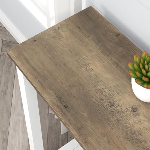 FOLUBAN Farmhouse Sofa Table, Rustic Vintage Console Table for Entryway, Living Room, Hallway, White FOLUBAN