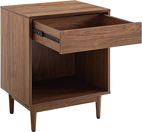 Crosley Furniture Liam End Table and Record Player Stand with Storage for Vinyl Records, Walnut Crosley Furniture