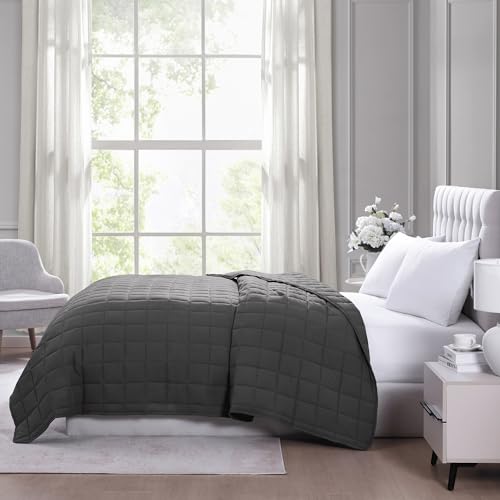 Casa Platino Twin Duvet Insert - Soft Blankets Lightweight Twin Size Bedding, Cooling Pre-Washed - Down Alternative Blanket - Charcoal Casa Platino