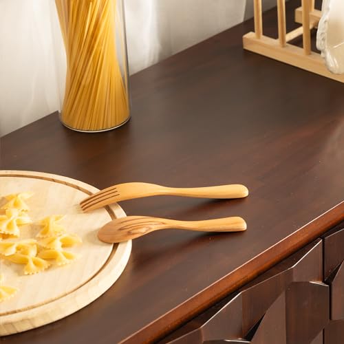 Bme 61'' Mid Century Modern Cabinet with Geometric Pattern for Kitchen, Dining, Living Room Sideboard Georgina Solid Wood 2 Doors & 3 Drawers, Walnut Bme