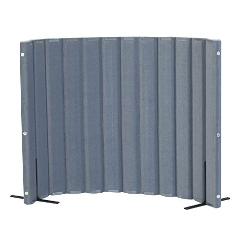 Angeles 48" x 6' Quiet Divider With Sound Dampening Panels, Freestanding Room Divider Wall, Gray Angeles