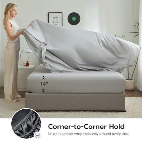 Joiedomi King Size Comforter Set with Sheets Dark Grey, 7 Pieces King Bedding Set with 1 Down Alternative Comforter, 1 Flat Sheet, 1 Fitted Sheet, 2 Pillowcases and 2 Pillow Shams, Bed in a Bag Joiedomi
