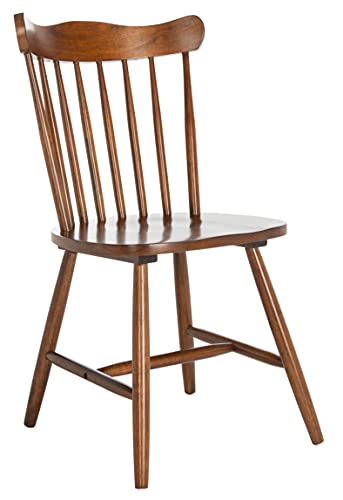 SAFAVIEH Home Collection Reeves Farmhouse Walnut Brown Spindle Back Living Room Accent Dining Chair SAFAVIEH