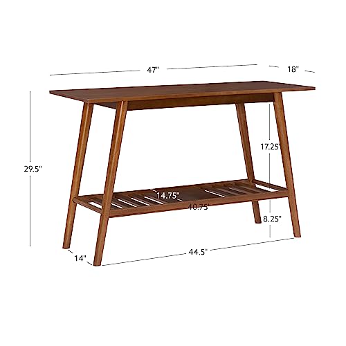 Linon Melissa Mid-Century Modern Walnut Console Table Linon