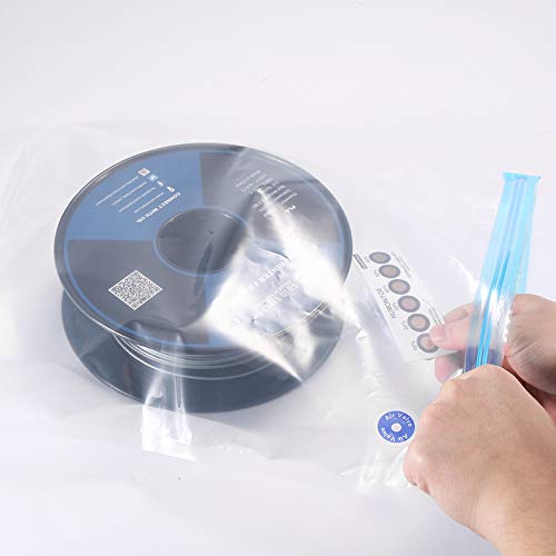 eVacuum 3D Printer Filament Storage Kit Filament Vacuum Bags Vacuum Compression Storage Bags, Prevent and Monitor Moisture - 10 Bags with 15 Desiccants, 15 Humidity Indicator Cards and 1 Hand Pump SainSmart