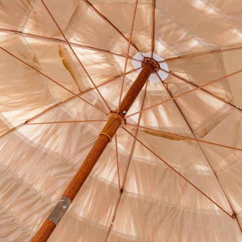 Hawaii Tiki Umbrella 5ft, 10ft Tiltable Tropical Outdoor Patio Garden Parasol, Outdoor Beach Umbrella with Carrying Bag, Portable Straw Sunshade (Color : Wood color, Size : 160cm/5ft) HEBEHO