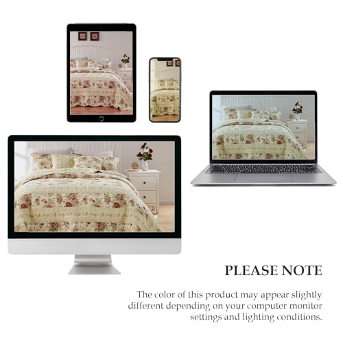 Greenland Home Antique Rose 100% Cotton Heirloom-Quality Quilt Set, 2-Piece Twin/XL, Ecru Greenland Home Fashions