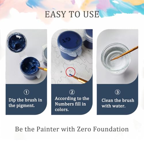 Natuyalo Fish Coral Paint by Numbers Kit for Adults Beginner Animal DIY Painting Kits for Adults - Linen Canvas, Acrylic Pigment, 3 Paint Brushes, Waterproof Durable, Frameless, 16x20 Inch Natuyalo