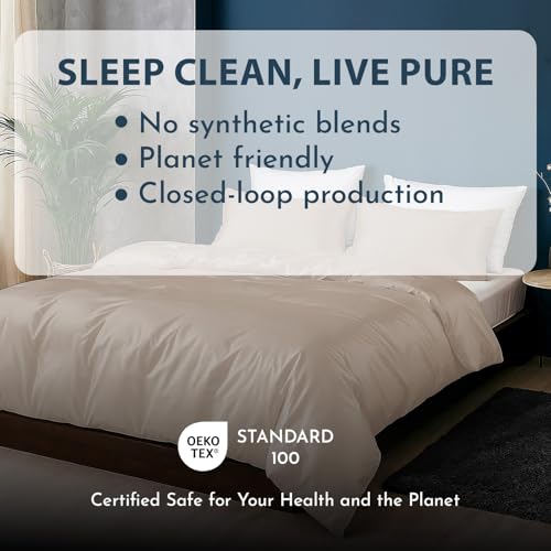 Linenwalas Duvet Cover Set King Size - Viscose Derived from Bamboo Soft, Breathable, Light Weight, Cooling Comforter Cover with Zipper Closure and Corner Ties (King, Taupe) Linenwalas