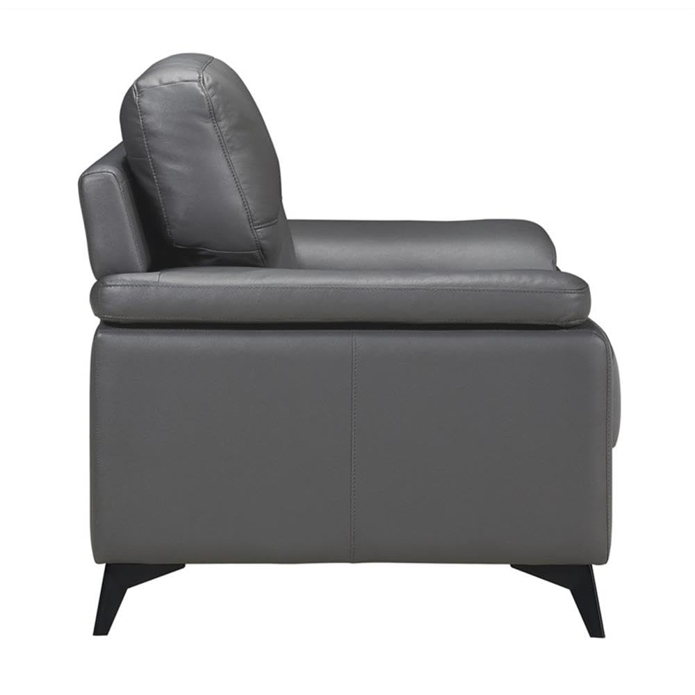 Homelegance 89" Leather Sofa, Dark Gray Homelegance
