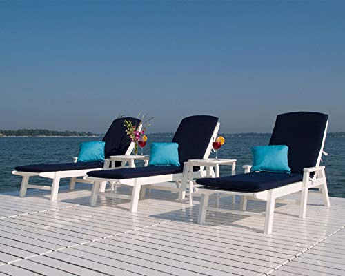 POLYWOOD NCC2280TE Nautical Arms Chaise, Teak