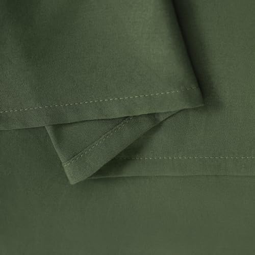 NTBAY Twin Comforter Set with Sheets, 5 Pieces Soft and Breathable Twin Bedding Set, Twin Bed in a Bag, Down Alternative Comforter Set Solid Color All Season, Kids Bedding Set, Olive Green NTBAY