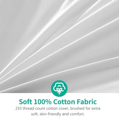 APSMILE Organic Feathers Down Comforter California King, All-Seasons Duvet Insert, 100% Cotton Medium Warm Quilted Bed Comforter Insert (104x96, Ivory White) APSMILE