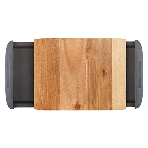 Glad Acacia Wood Cutting Board with Slide Out Trays | Catches Food and Waste | Solid Wooden Butcher Block with Removable Drawers | Kitchen Cooking Glad