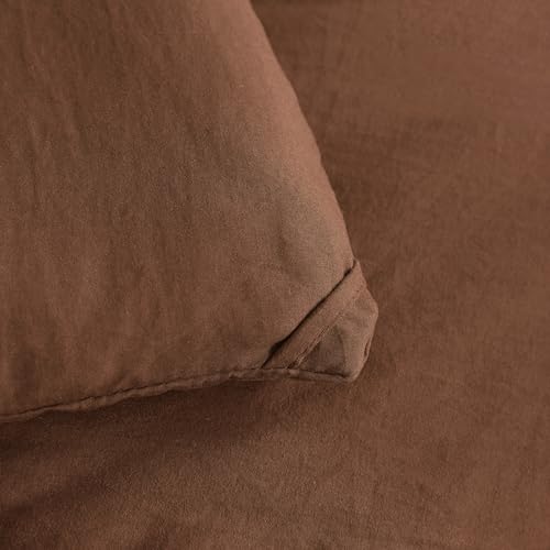 NTBAY Twin Comforter Set with Sheets, 5 Pieces Soft and Breathable Twin Bedding Set, Twin Bed in a Bag, Down Alternative Comforter Set Solid Color All Season, Kids Bedding Set, Brown NTBAY