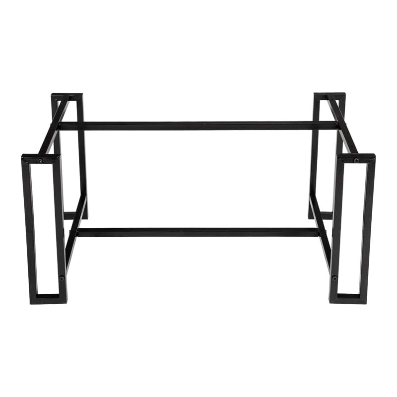 Nicemoods 39.37" Coffee Table, 2 Layers 1.5cm Thick Marble MDF Rectangle Tabletop Iron Coffee Table, Dining Room, Coffee Shop, Restaurant, White Top (White+ Black Leg) Nicemoods