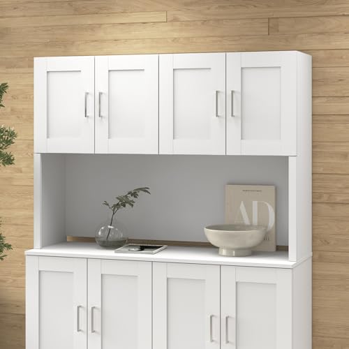 Bush Business Furniture Hampton Heights 60W Computer Hutch in White, Desk Attachment for Home Office or Professional Workspace Bush Business Furniture