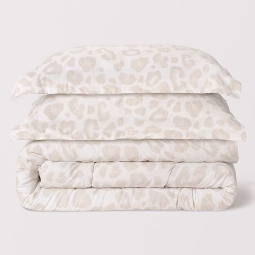 Chanasya Premium King Size Beige Leopard Comforter Set – Soft Animal Print Microfiber Bedding – 3 Piece Set with 1 Comforter and 2 Pillow Shams - King Chanasya